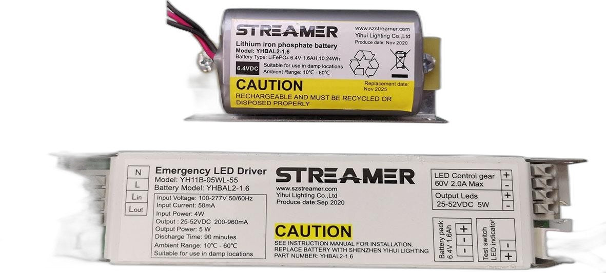 5W Split Emergency battery backup kit (25-52VDC)