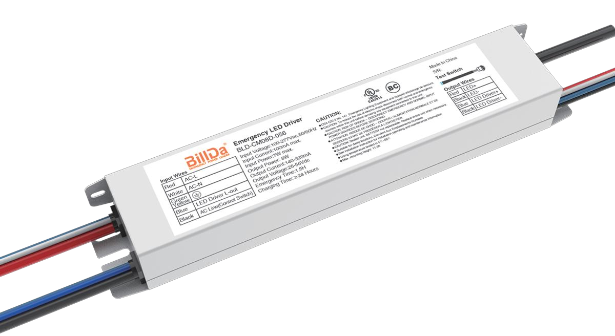303070000013
BLD-CM08D-056A 100-277Vac 50-60Hz 25-56VDC 8W LiFePO4 90minutes
